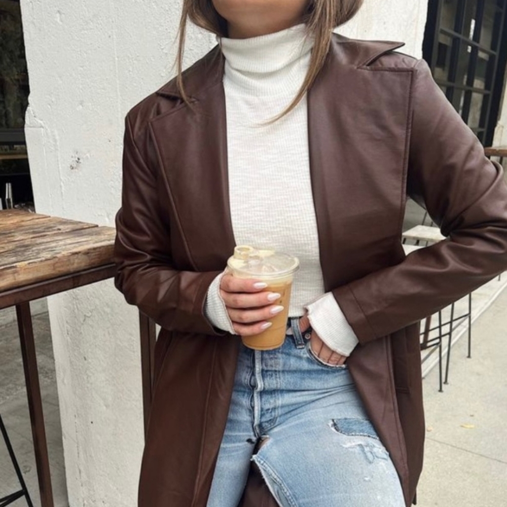 COPY - STARLOW faux leather coat - Picture 3 of 4